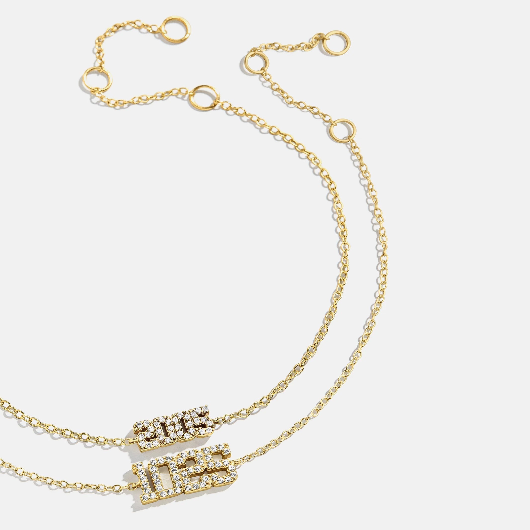 14K Gold Varsity Font Custom Number Bracelet - Varsity Font Numbers