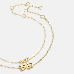 14K Gold Block Font Custom Number Bracelet - Block Font Numbers