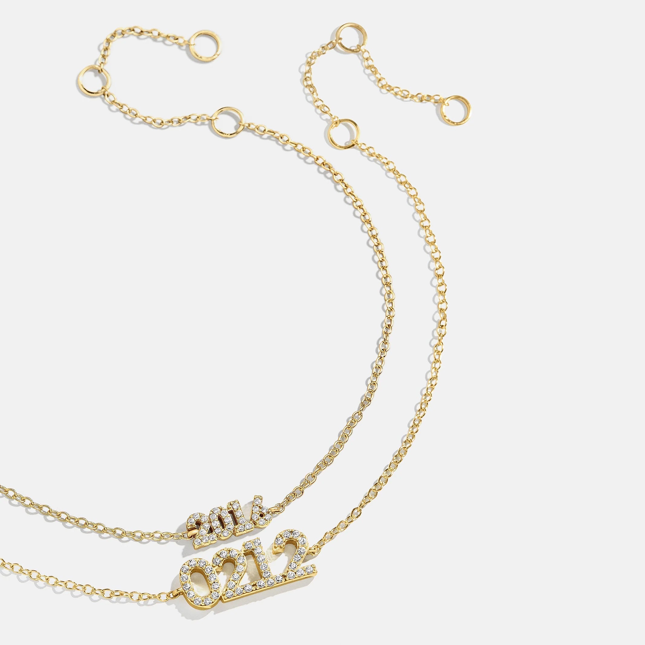 14K Gold Block Font Custom Number Bracelet - Block Font Numbers