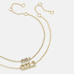 14K Gold Block Font Custom Number Bracelet - Block Font Numbers