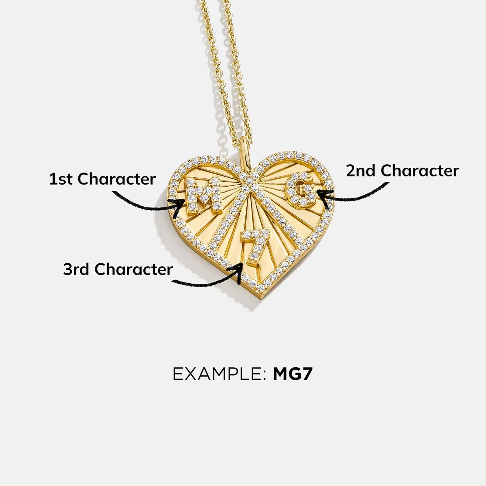 14K Gold Custom Heart Necklace