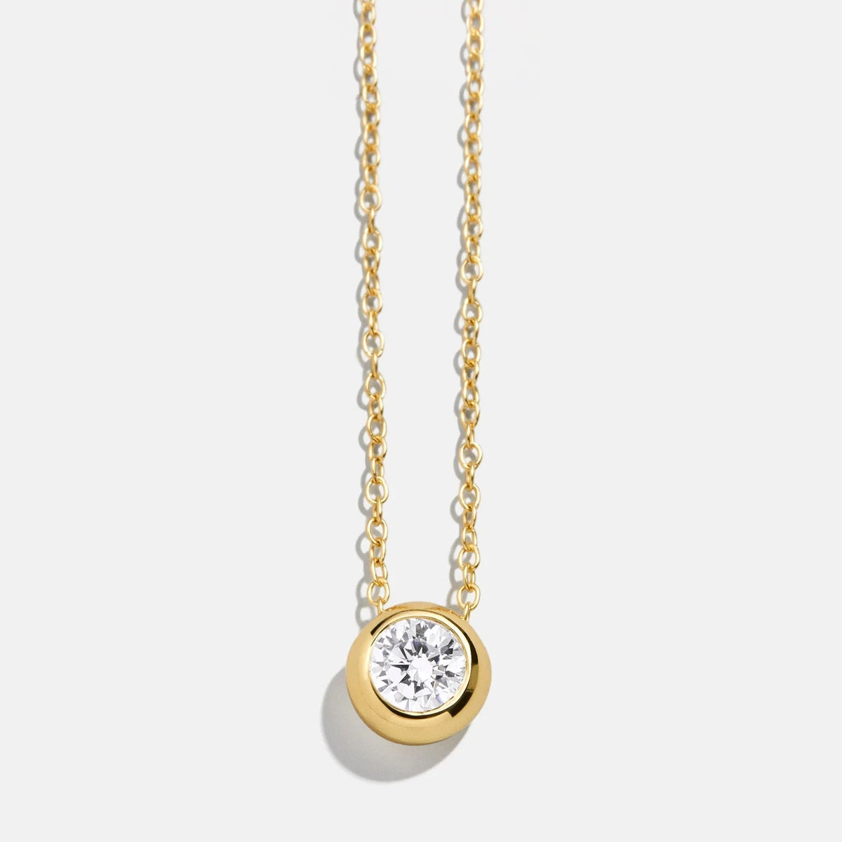 14K Gold Birthstone Pendant Necklace - Crystal