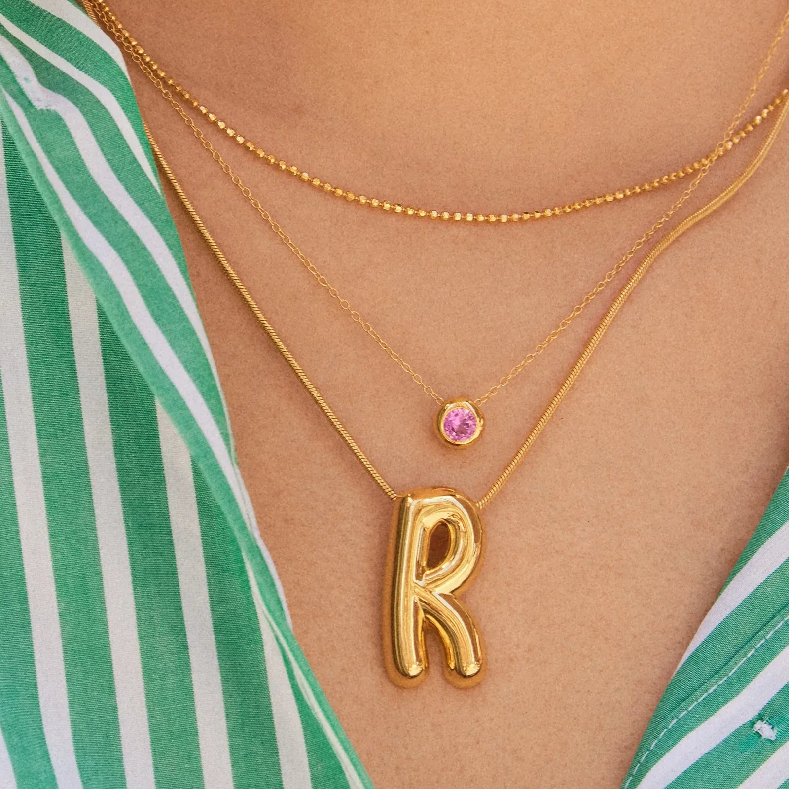 14K Gold Birthstone Pendant Necklace - Topaz