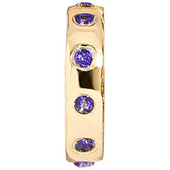 14K Gold Birthstone Charm Beads - Amethyst