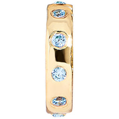 14K Gold Birthstone Charm Beads - Aquamarine