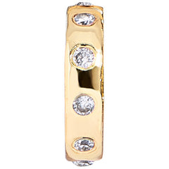 14K Gold Birthstone Charm Beads - Crystal