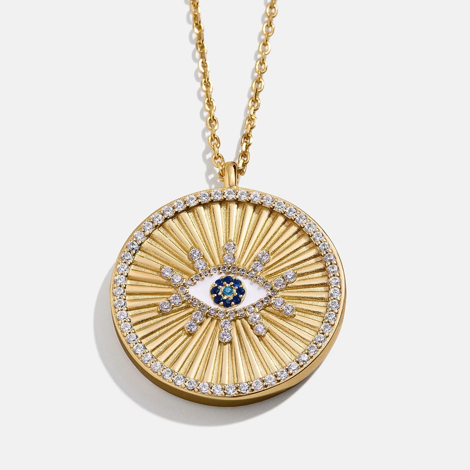 18K Gold Evil Eye Reversible Pendant Necklace - Evil Eye