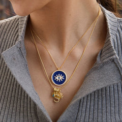 18K Gold Evil Eye Reversible Pendant Necklace - Evil Eye