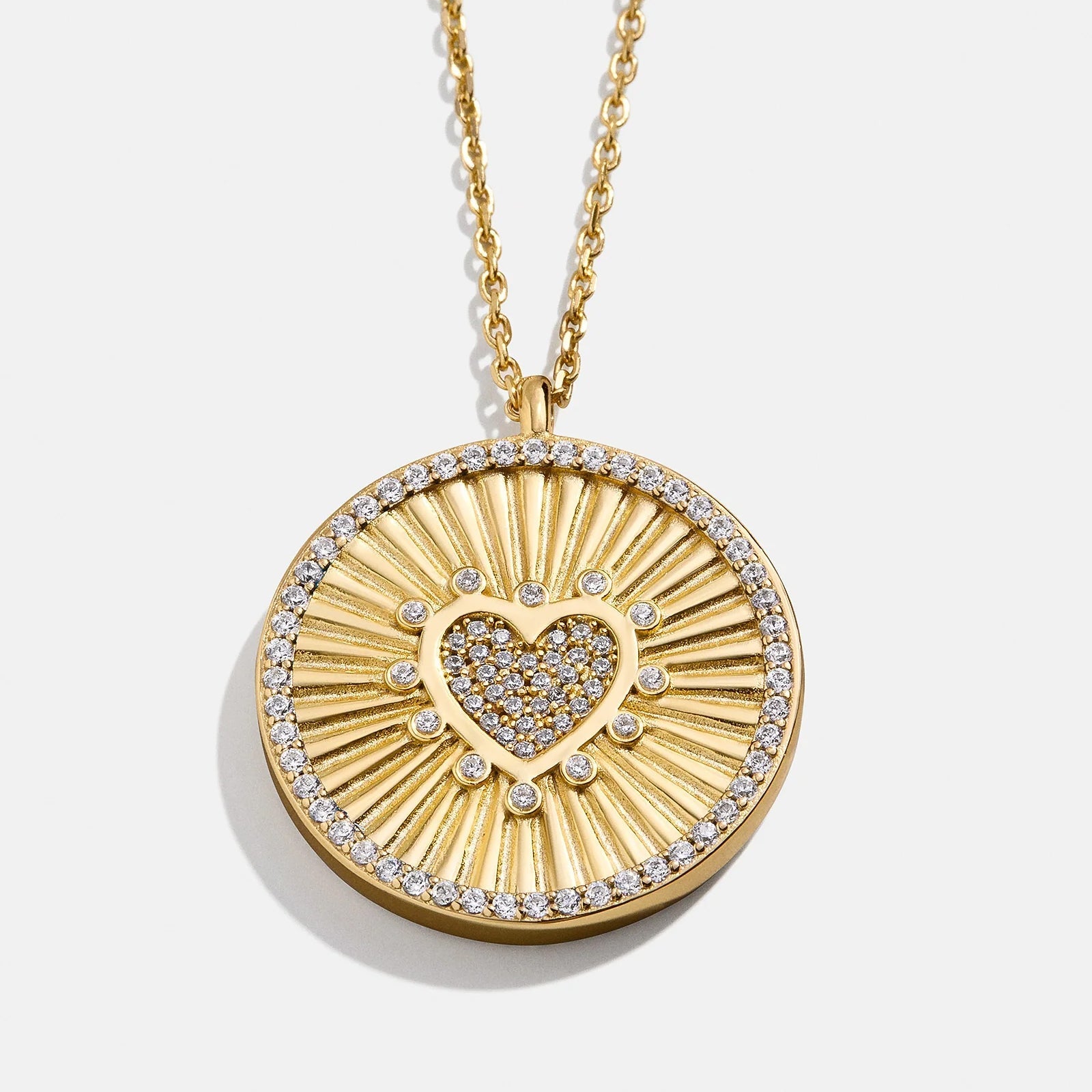 18K Gold Heart Reversible Pendant Necklace - Heart