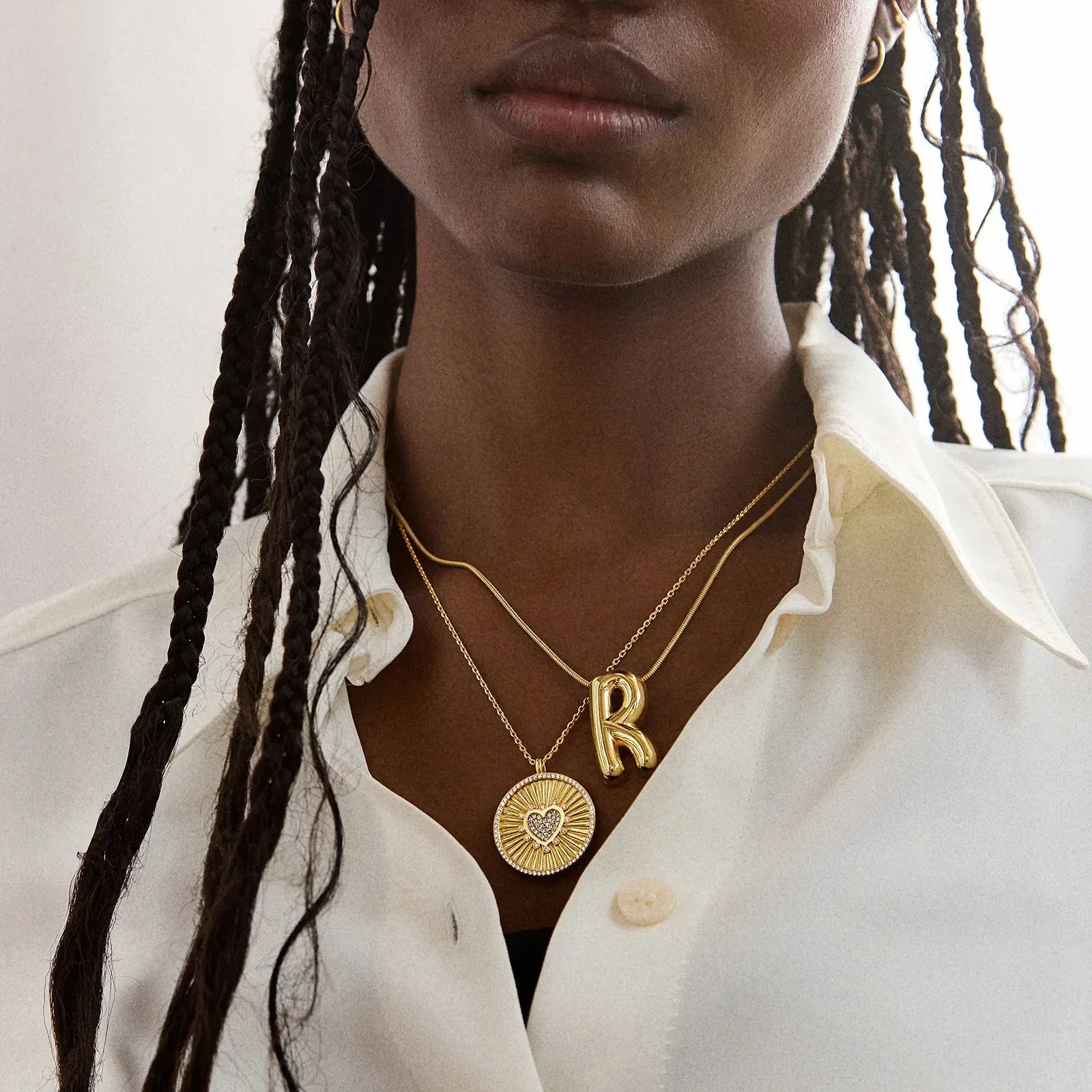 18K Gold Heart Reversible Pendant Necklace - Heart