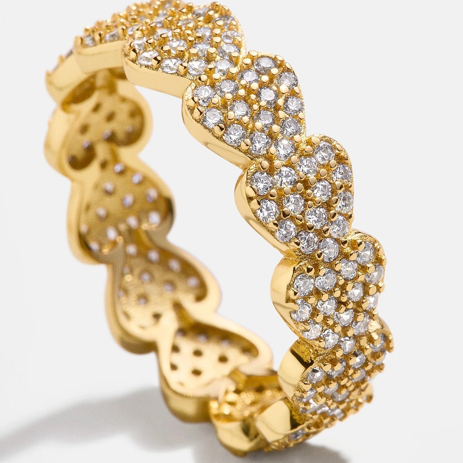 18K Gold Heart Pavé Ring - Heart