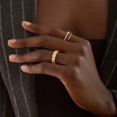 18K Gold Heart Pavé Ring - Heart
