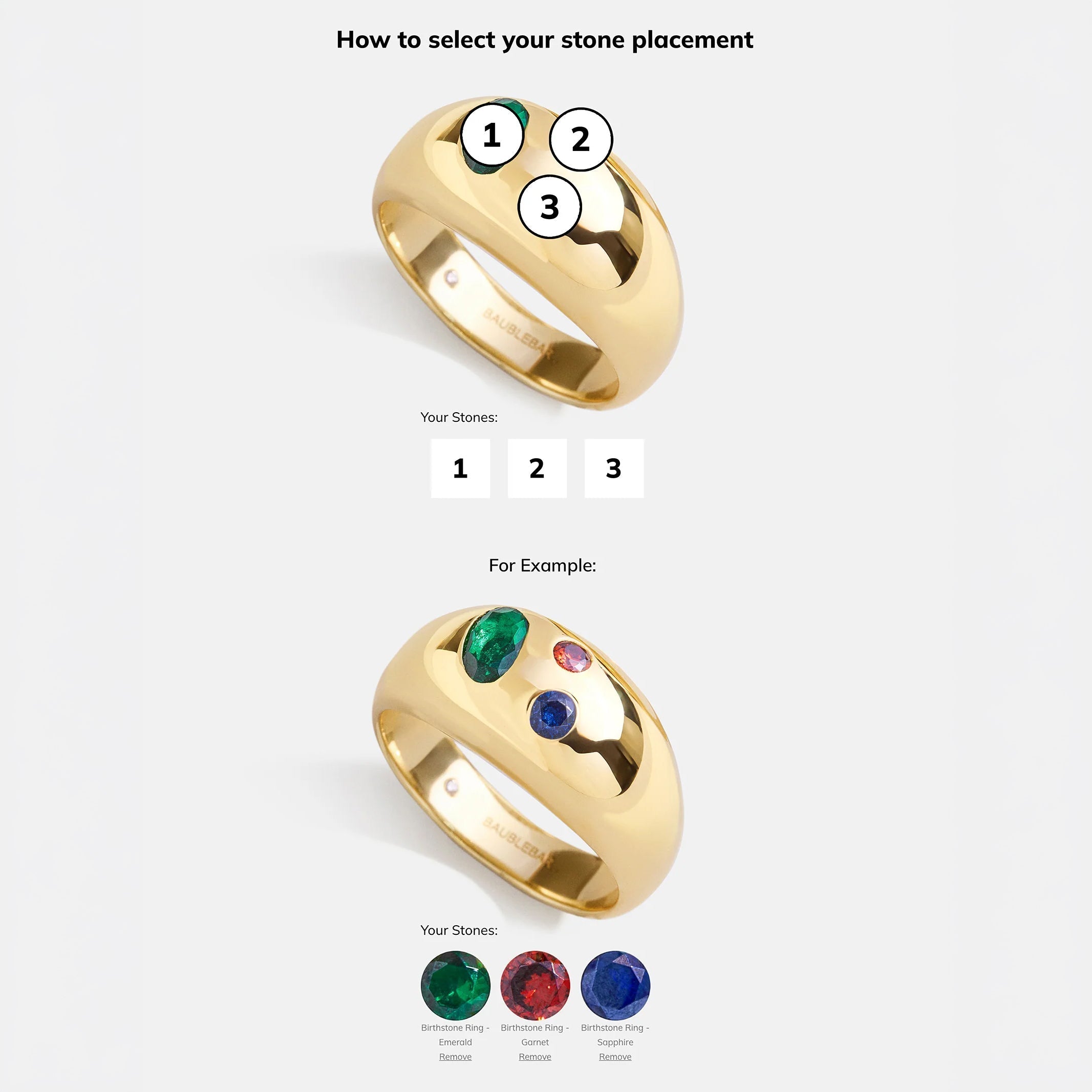 14K Gold Custom Birthstone Ring - Gold