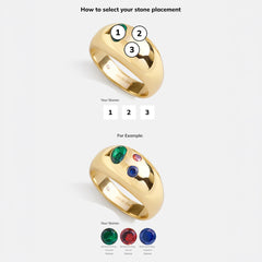 14K Gold Custom Birthstone Ring - Gold