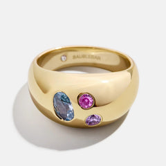 14K Gold Custom Birthstone Ring - Gold