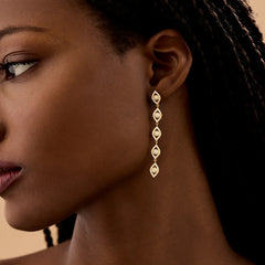 18K Gold Evil Eye Drop Earrings - Evil Eye