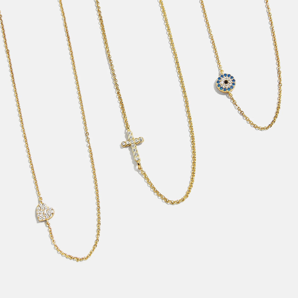 18K Gold Asymmetrical Cross Necklace - Cross