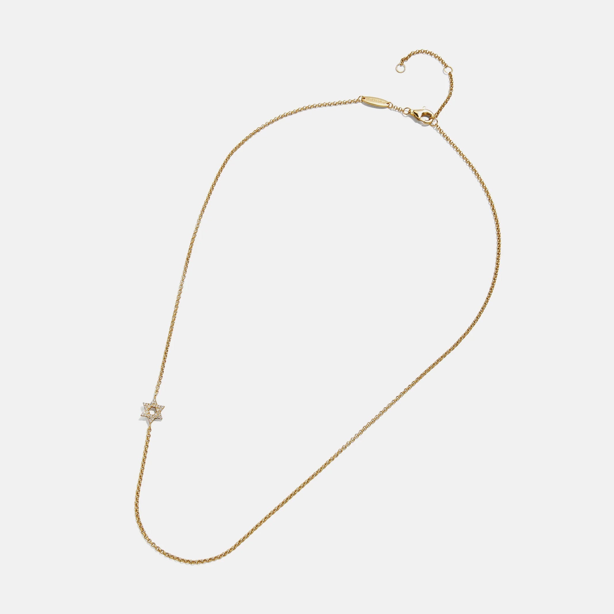 18K Gold Asymmetrical Star of David Necklace - Star of David