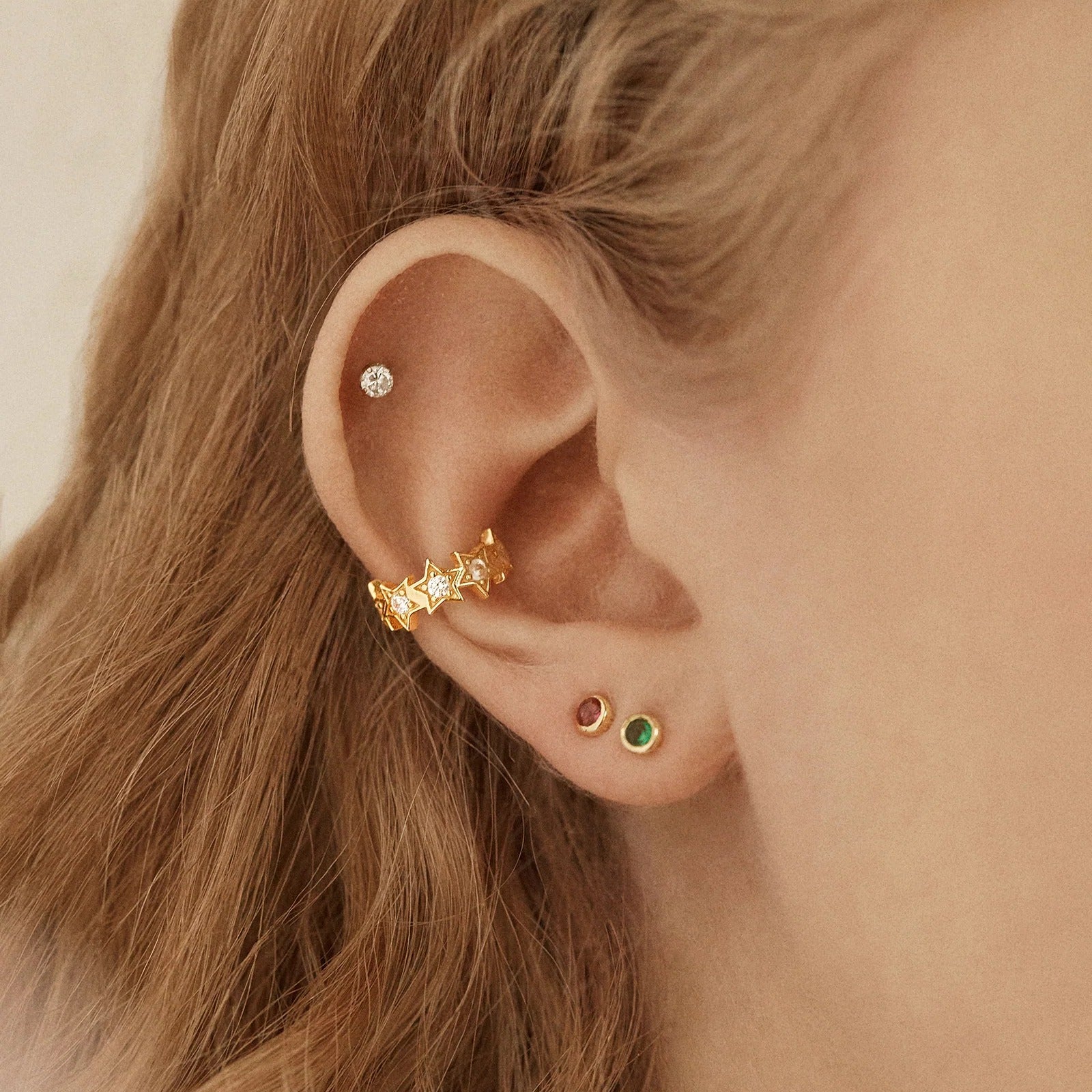 18K Gold Star Ear Cuff - Star