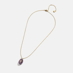 Aura Semi-Precious Pendant Necklace - Yellow Jasper