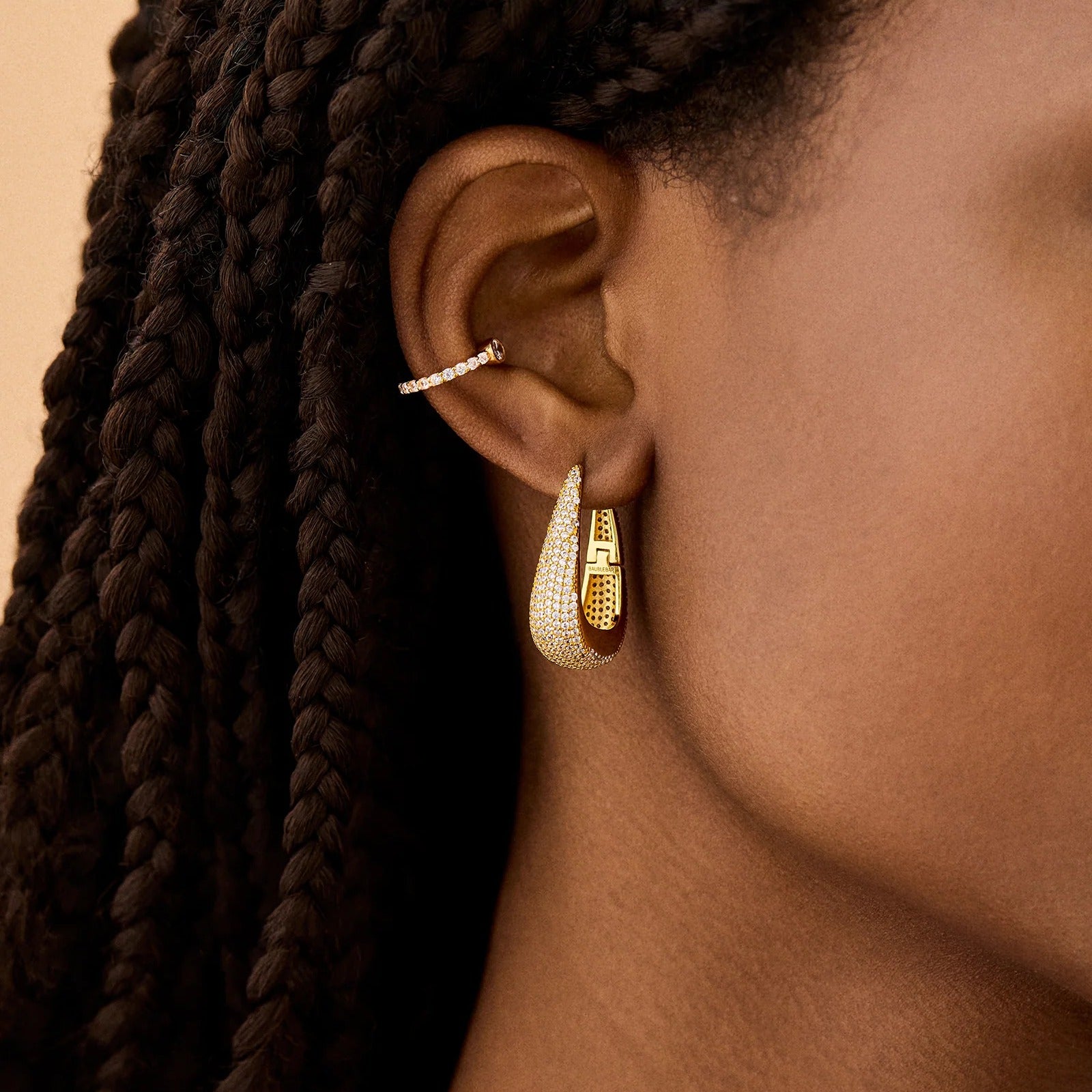 18K Gold Gracie Earrings - Gold/Pavé