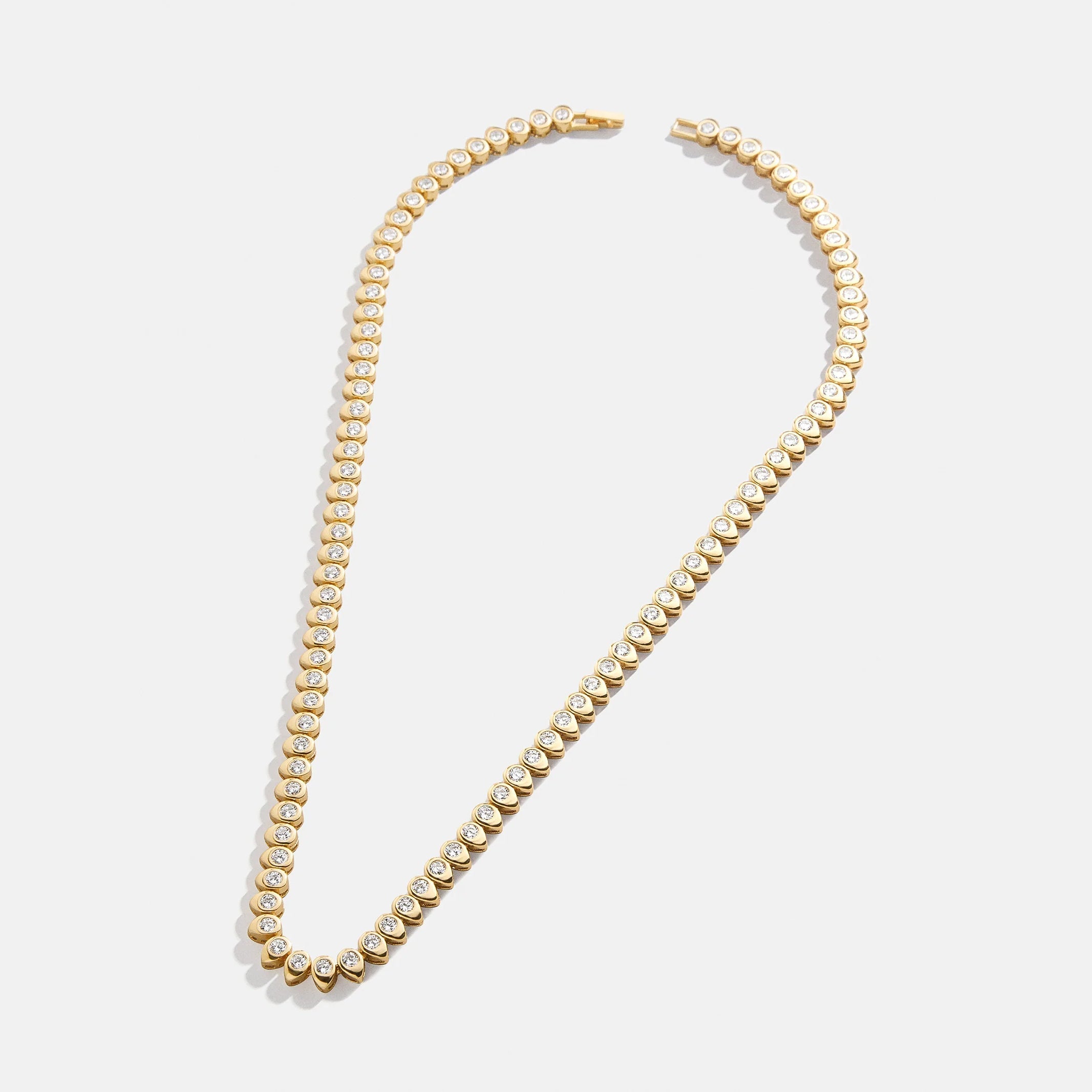 18K Gold Geraldine Tennis Necklace - Gold/Pavé