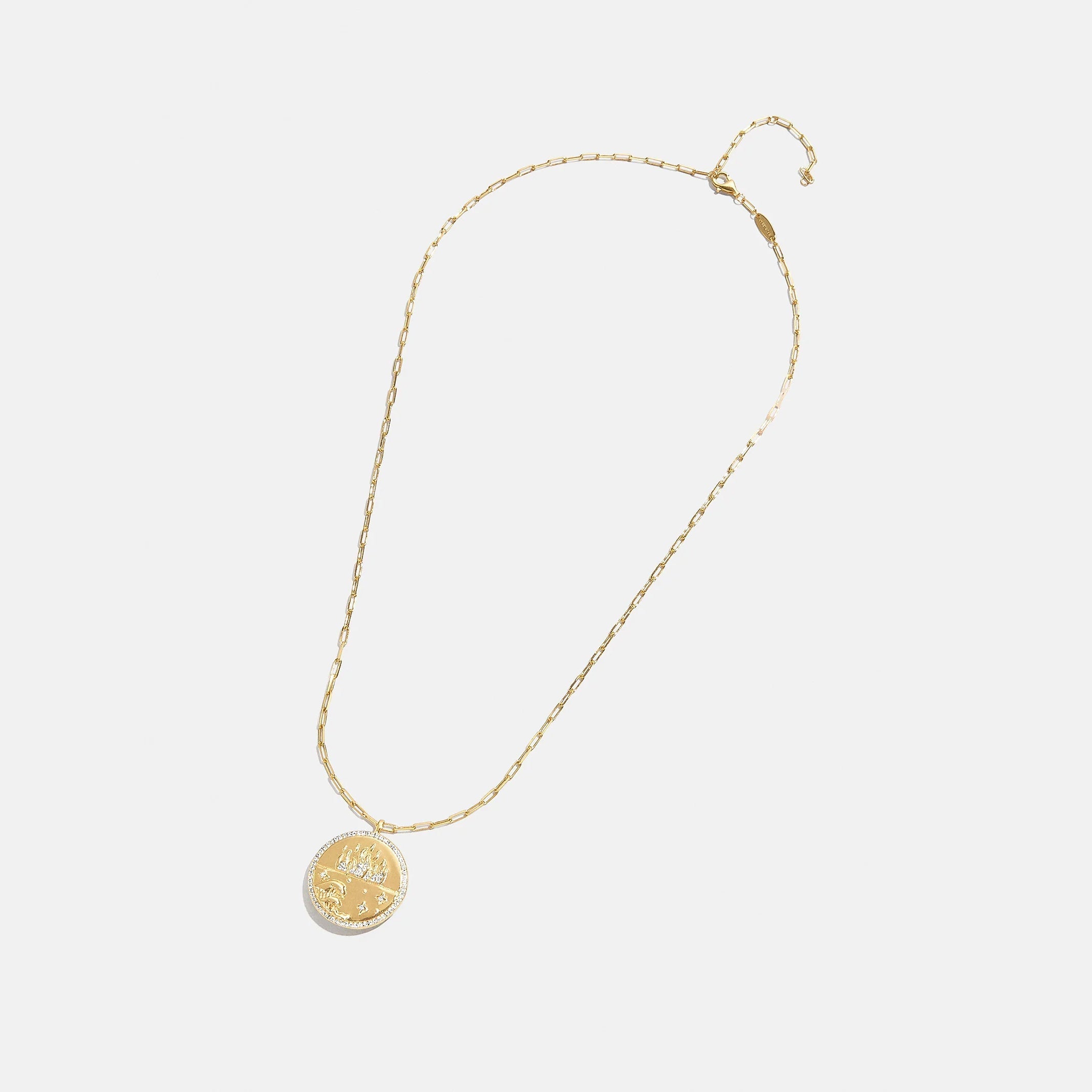 18K Gold Fire Reversible Pendant Necklace - Navy