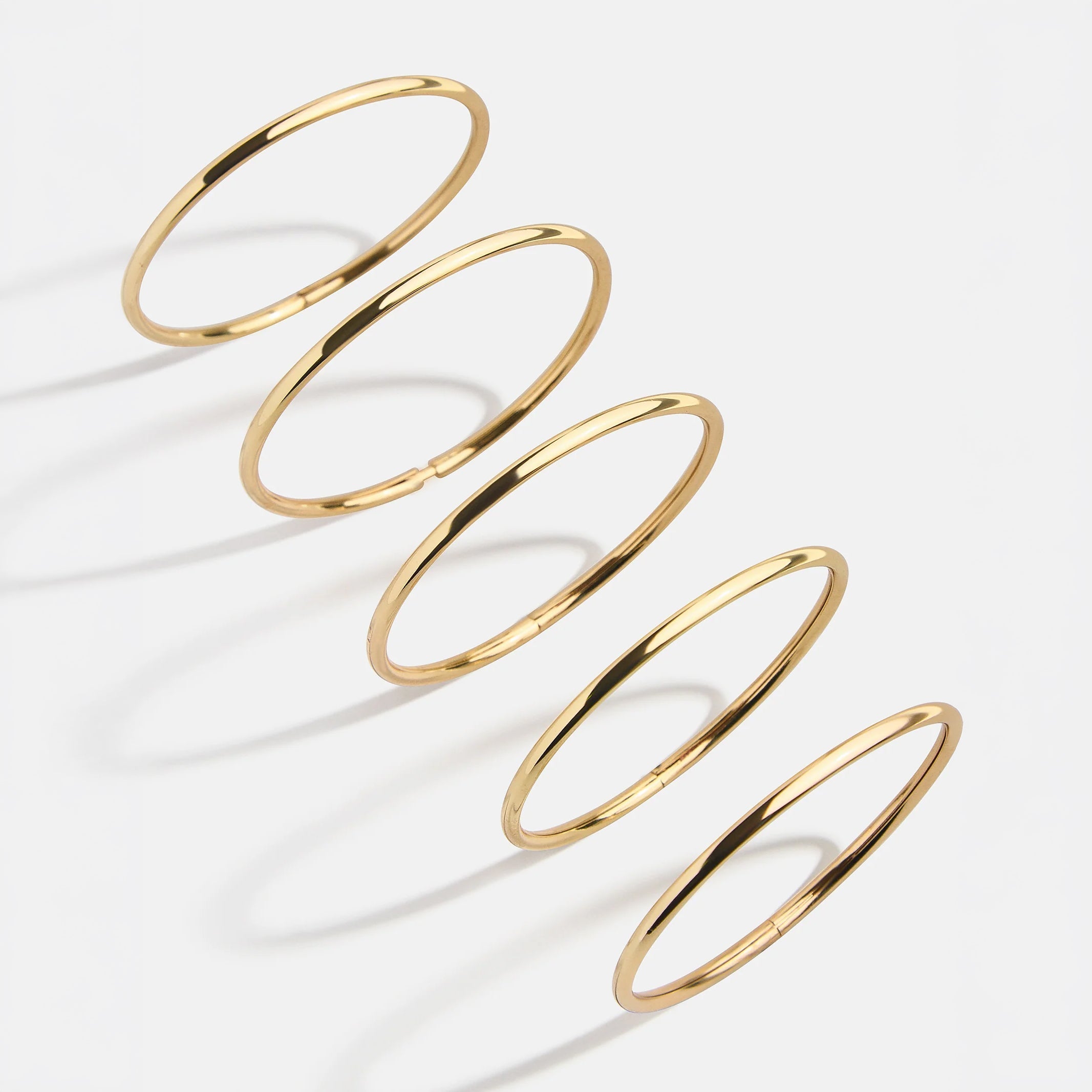 Alexia Bangle Bracelet Set - Gold