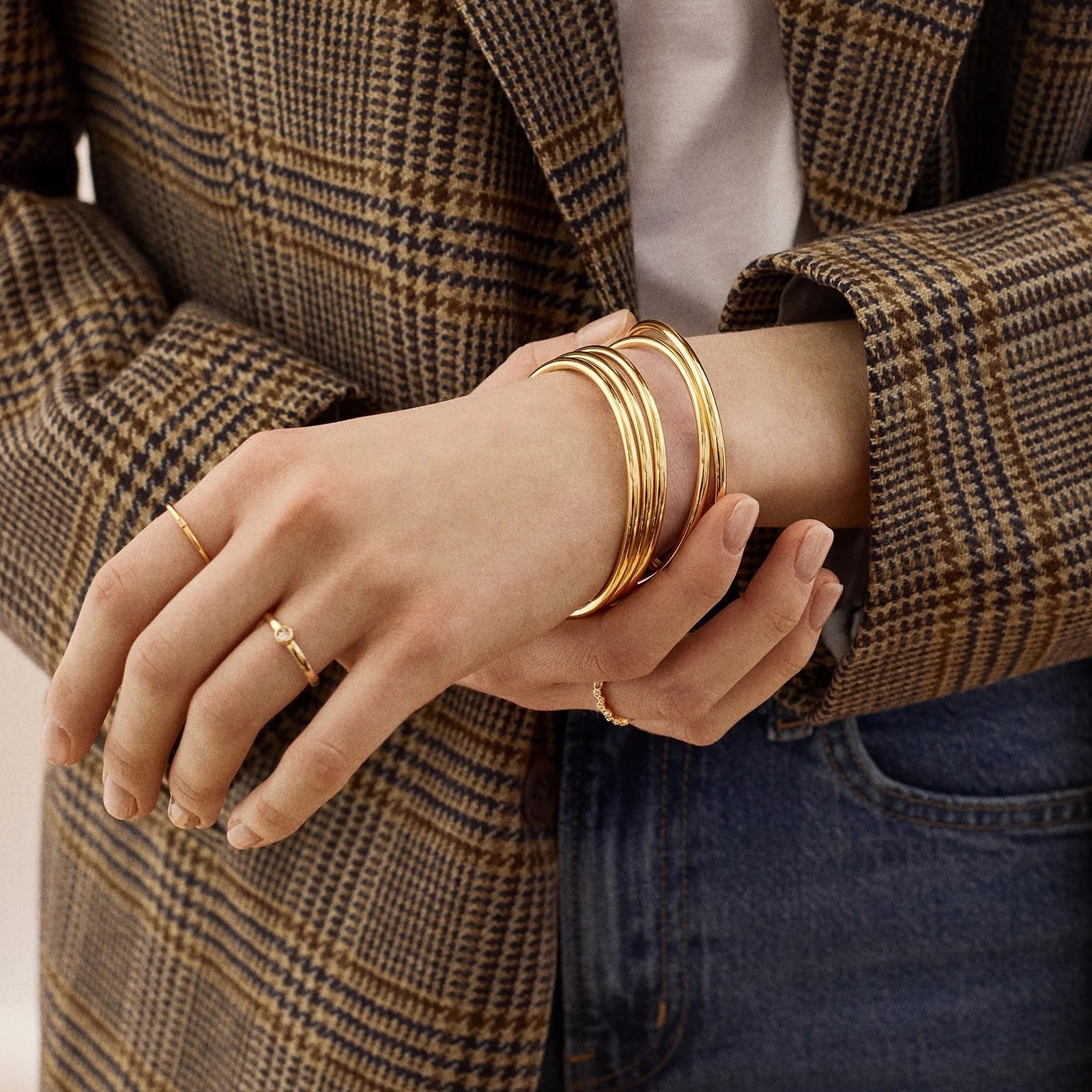 Alexia Bangle Bracelet Set - Gold