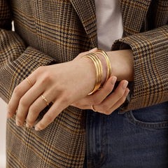 Alexia Bangle Bracelet Set - Gold