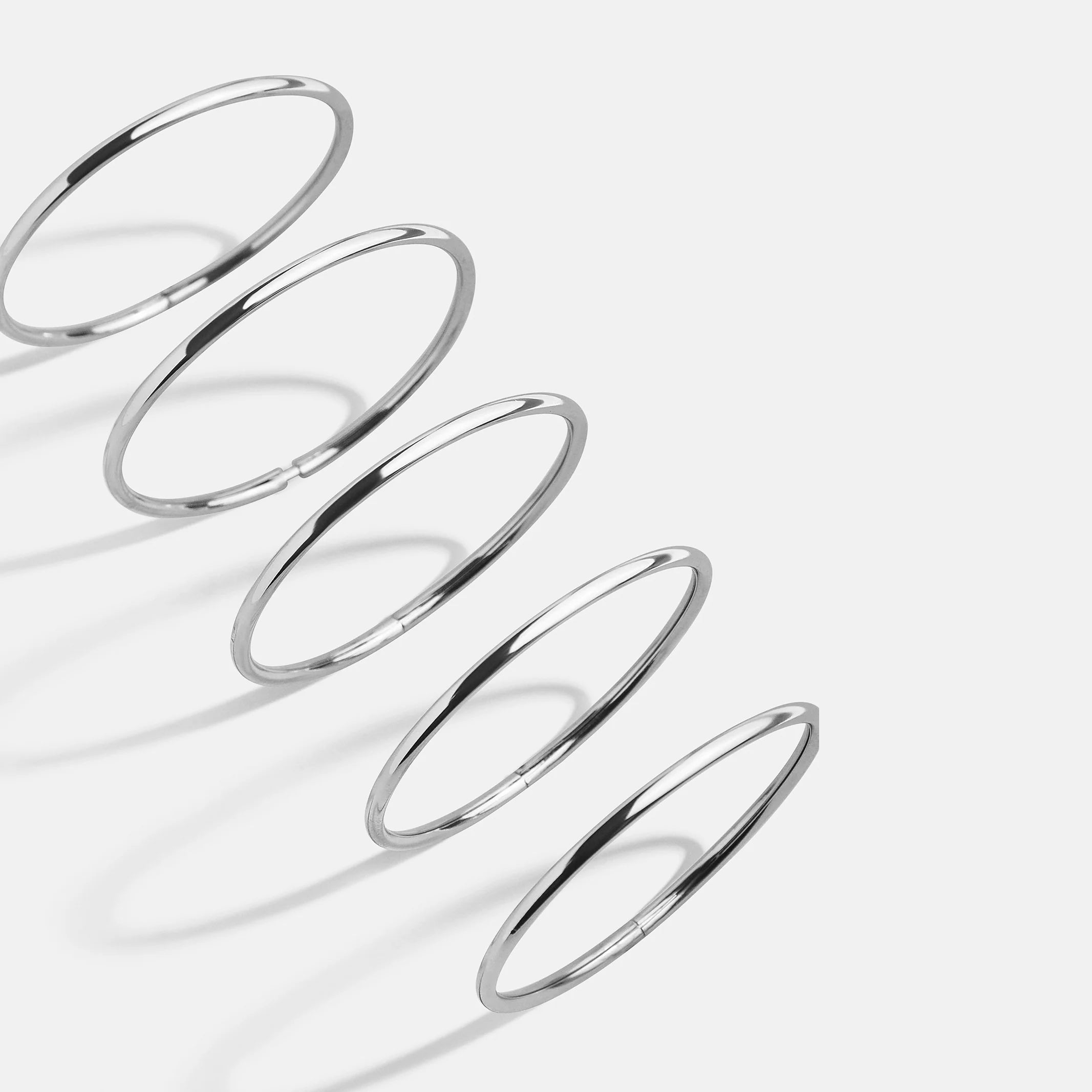 Alexia Bangle Bracelet Set - Silver