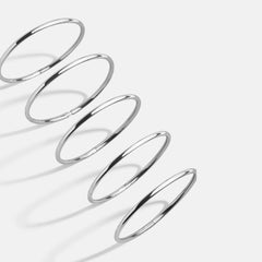 Alexia Bangle Bracelet Set - Silver