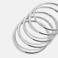 Alexia Bangle Bracelet Set - Silver