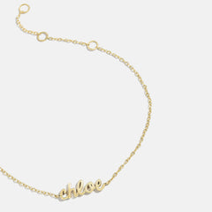 14K Gold Custom Nameplate Bracelet - 14K Gold