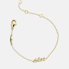 14K Gold Custom Nameplate Bracelet - 14K Gold