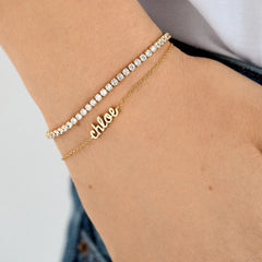 14K Gold Custom Nameplate Bracelet - 14K Gold