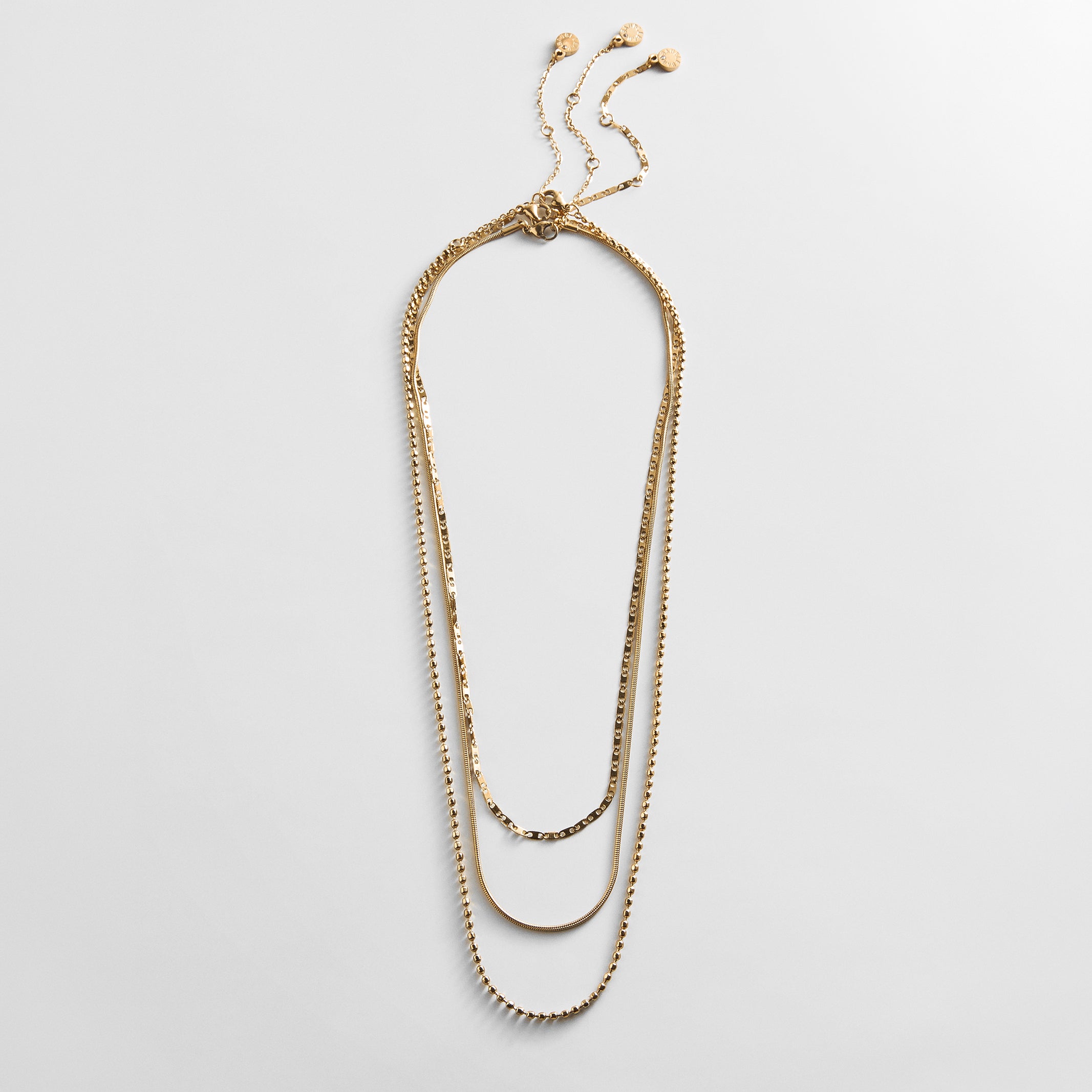 Anita Waterproof Necklace Set - Gold/Pavé