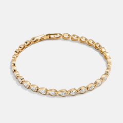 Amanda 18K Gold Tennis Bracelet - Pear Bezel