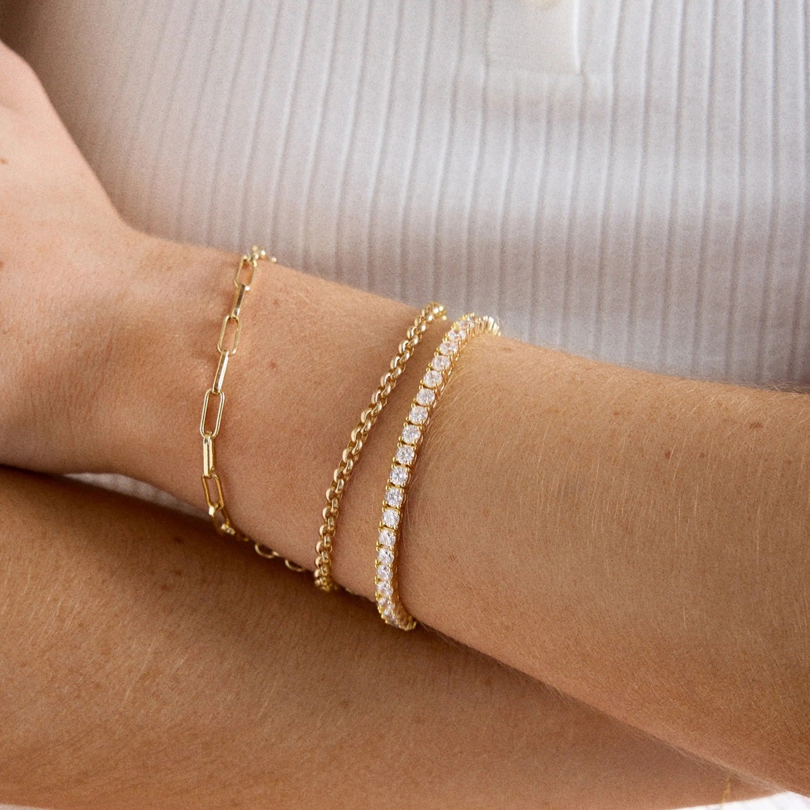 Billie 18K Gold Tennis Bracelet  - 18K Gold Plated Sterling Silver