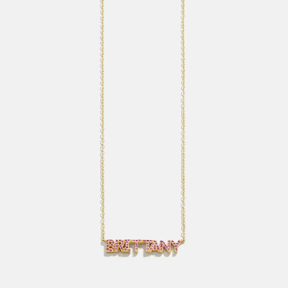 14K Gold Birthstone Custom Nameplate Necklace - Rose