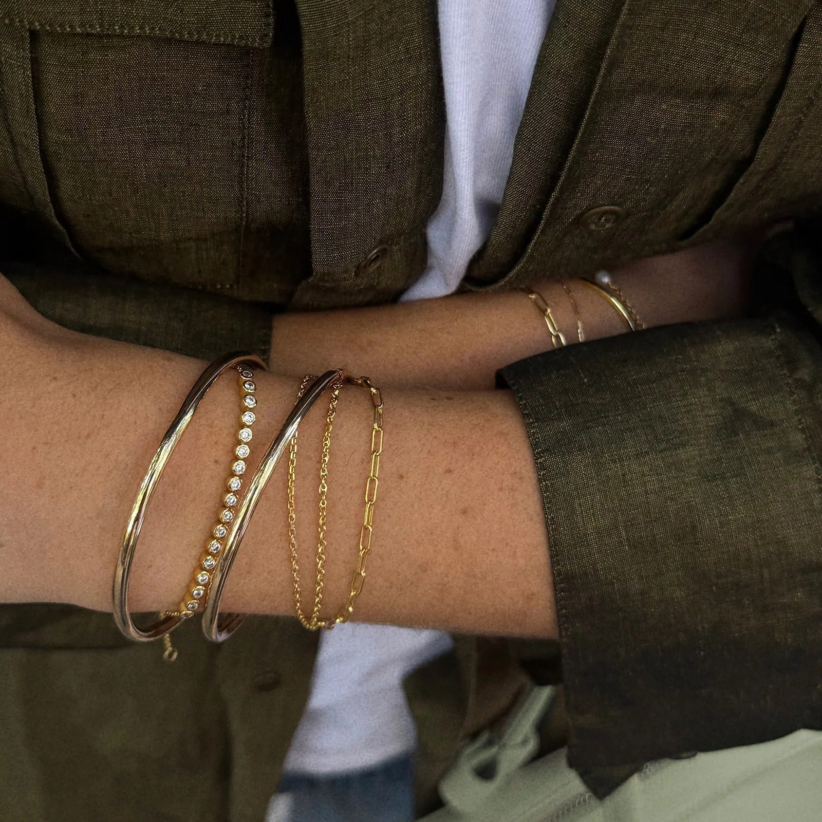 Ana 18K Gold Layered Bracelet - Gold/Pavé