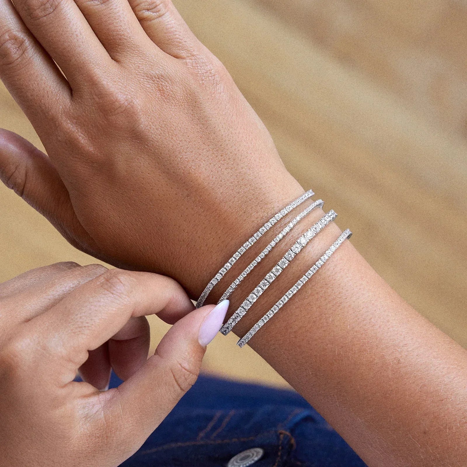 Billie Sterling Silver Tennis Bracelet  - Sterling Silver