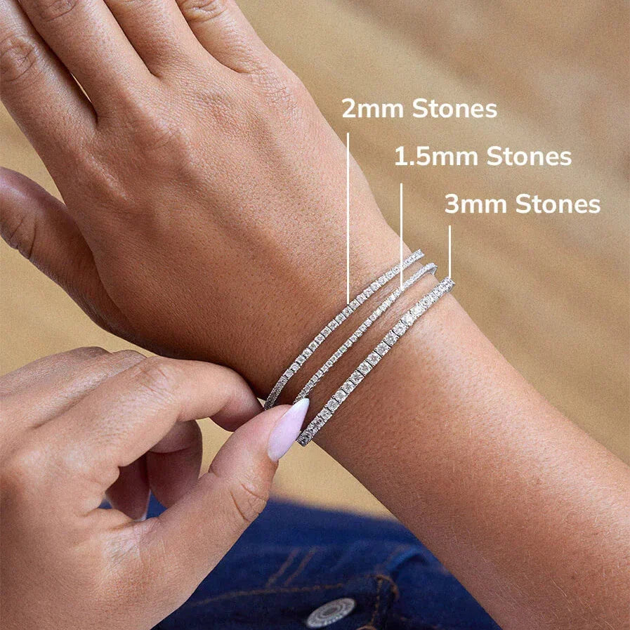 Billie Silver Tennis Bracelet - Rhodium Plated Silver