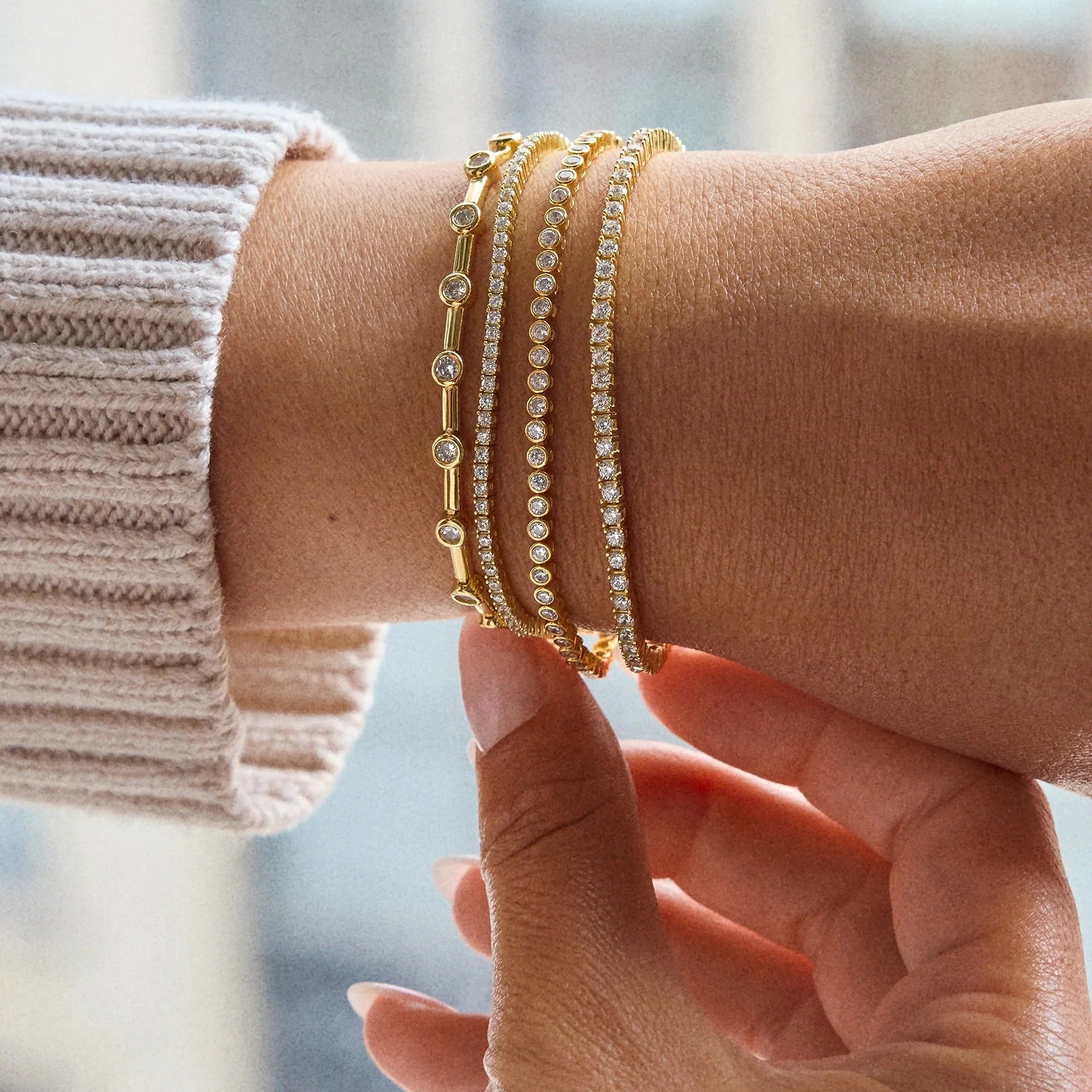 Billie 18K Gold Tennis Bracelet  - 18K Gold Plated Sterling Silver