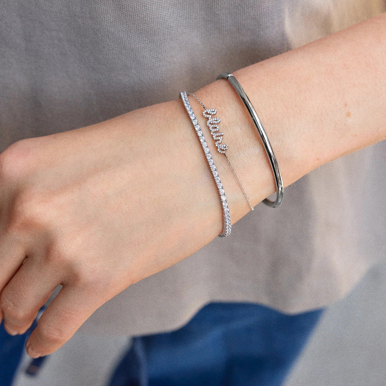 Billie Sterling Silver Tennis Bracelet  - Sterling Silver