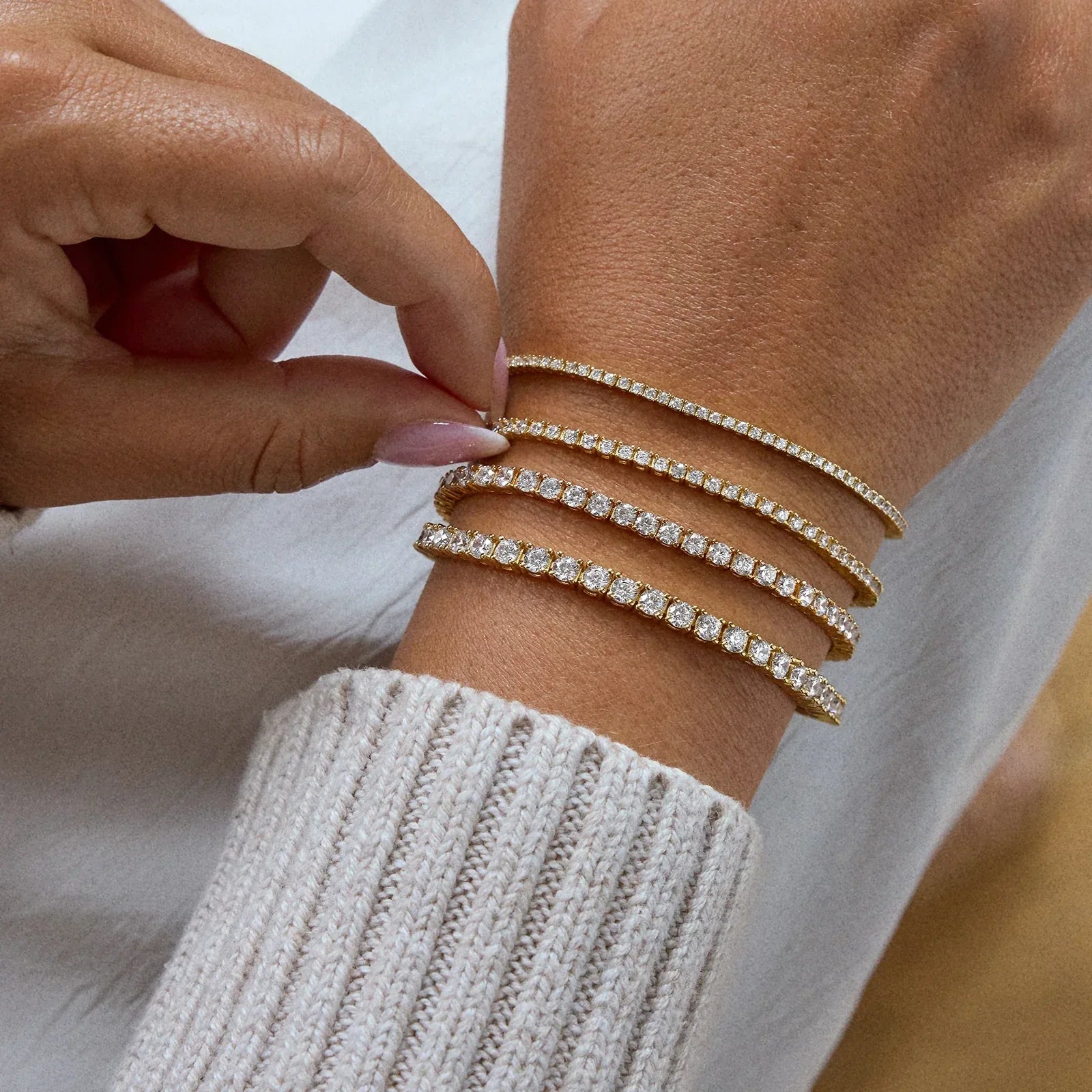 Billie 18K Gold Tennis Bracelet  - 18K Gold Plated Sterling Silver