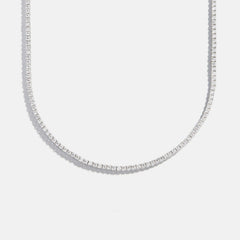 Billie Silver Tennis Necklace - Rhodium Plated Silver