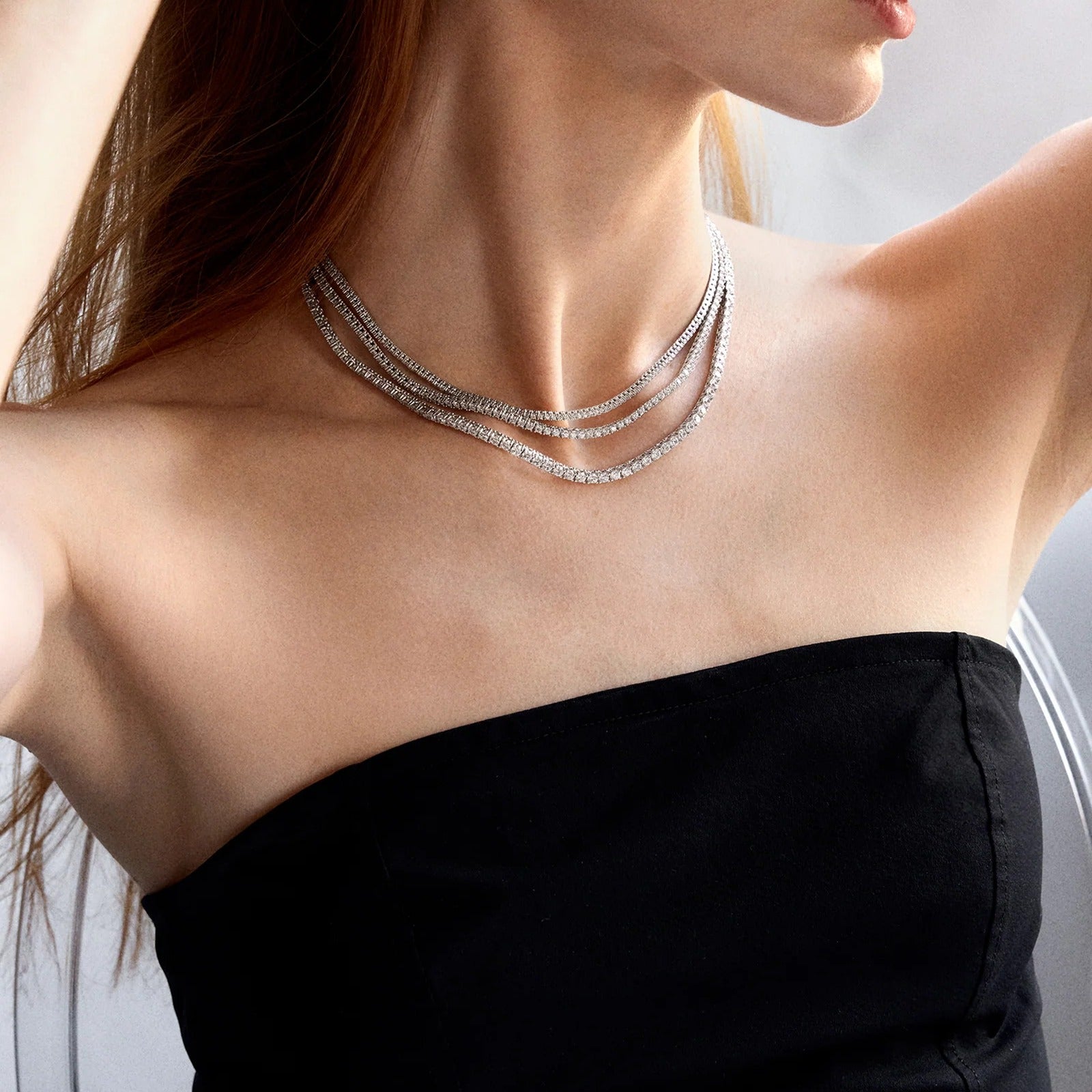 Billie Sterling Silver Tennis Necklace - Sterling Silver