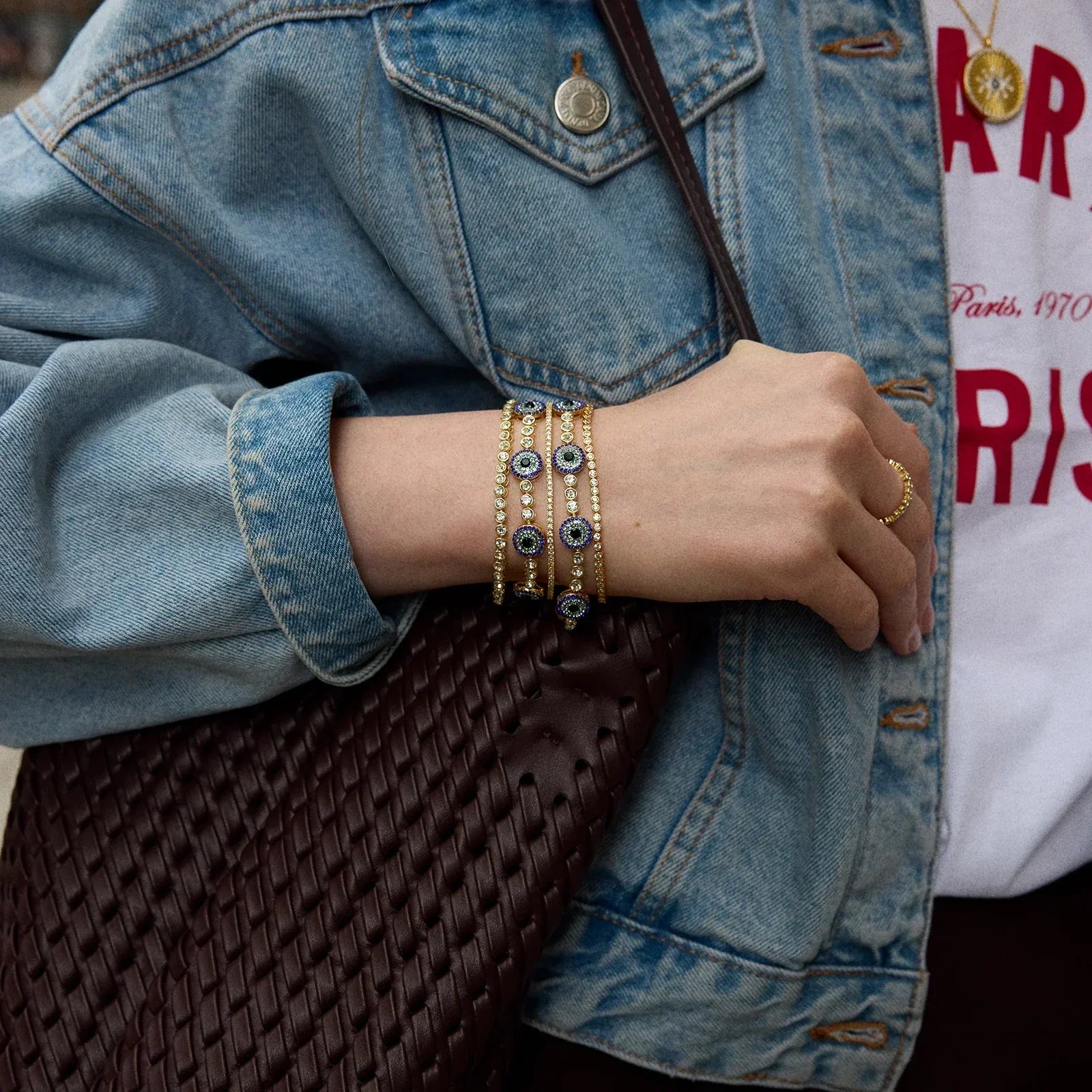 Amalie Evil Eye On Repeat Tennis Bracelet - On Repeat Evil Eye