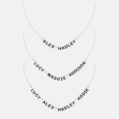 14K Gold Custom Multi Name Necklace - 4 Names